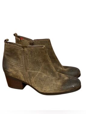Rockport Vanna 2-Part Distressed Brown Leather Comfort Ankle Booties Sz 10